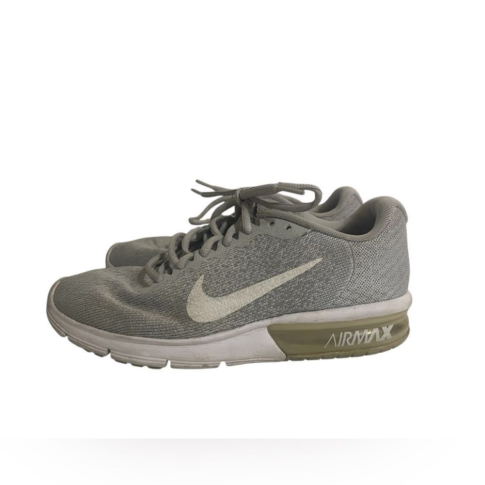 Nike Air Max Sequent 2 Pure White Grey Women's Running Shoes Size 7.5 US
